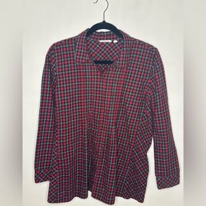 J Jill Plaid Red - Women’s Size Medium Top